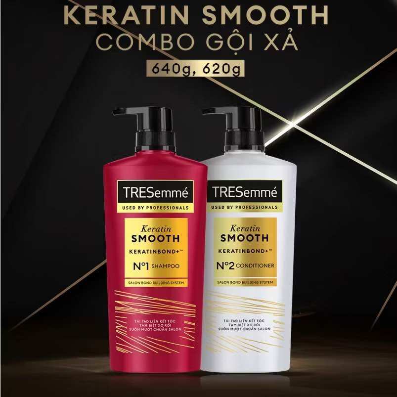 (Mẫu mới) Dầu gội TRESemmé chuẩn Salon cho tóc chắc sạch khỏe mềm mượt chai 640g