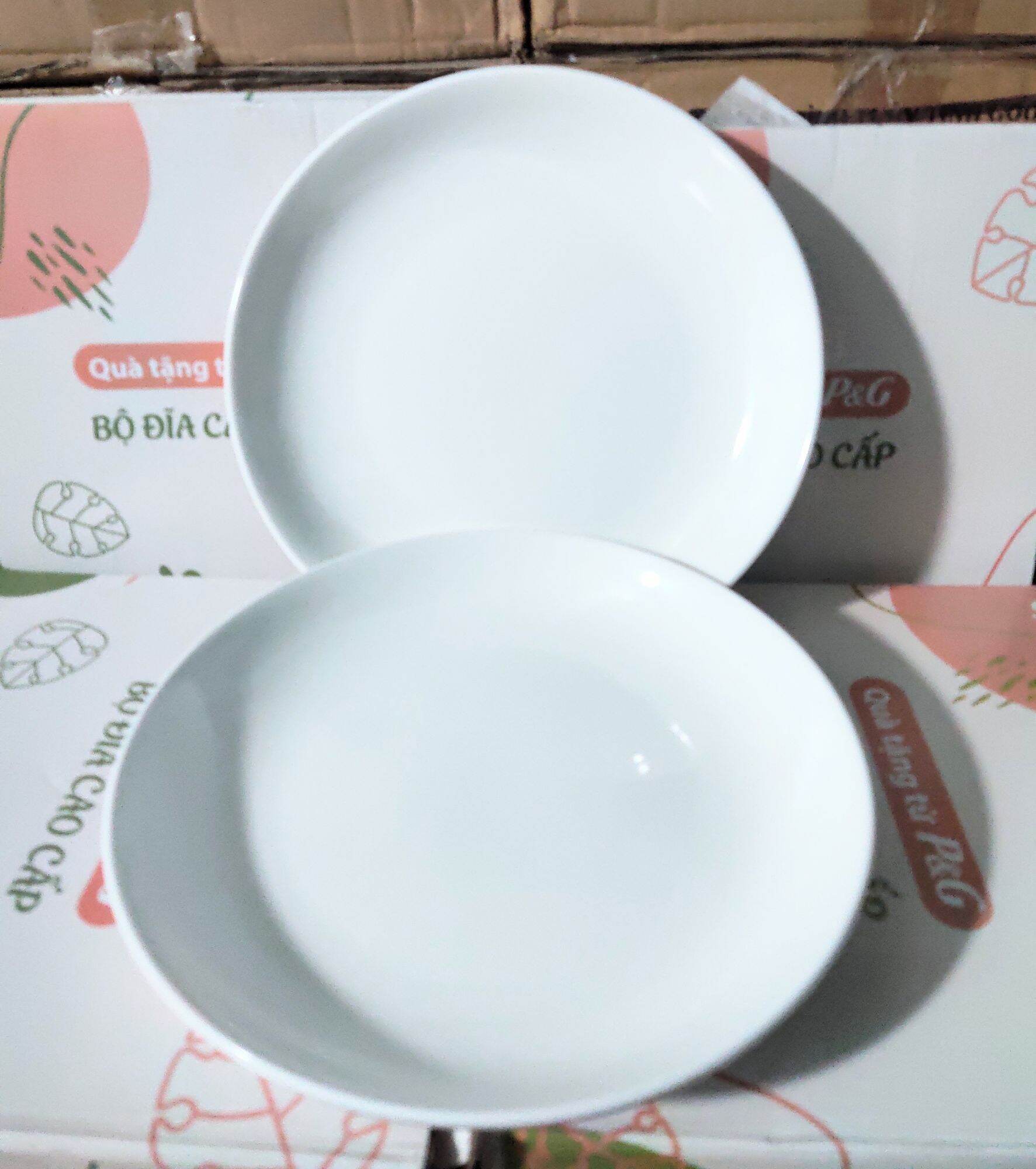 ̣(HCM - xả kho) Combo 2 cái dĩa sâu lòng 20cm trắng (dĩa súp)