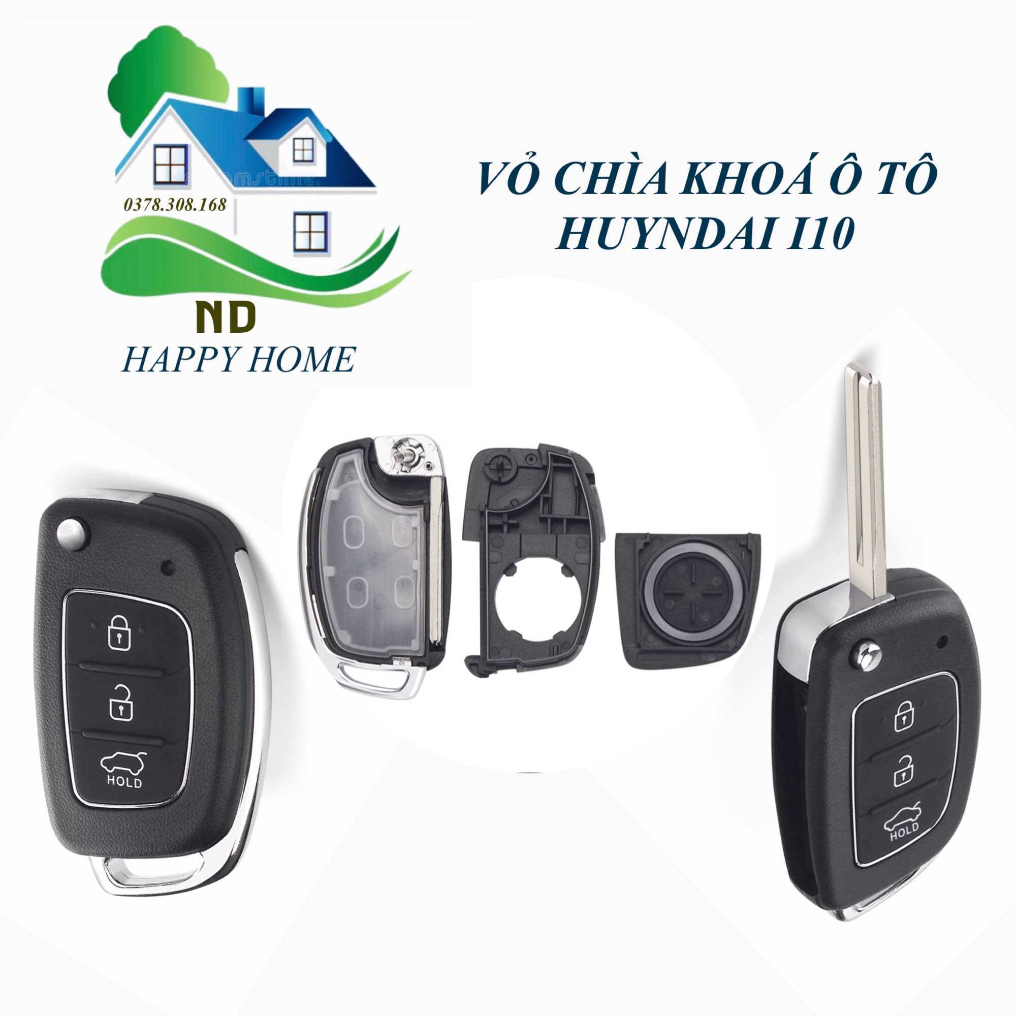 [HUYNDAI] Vỏ chìa khoá ô tô I10(1 cái) - Vỏ chìa khoá(không bao gồm chip)