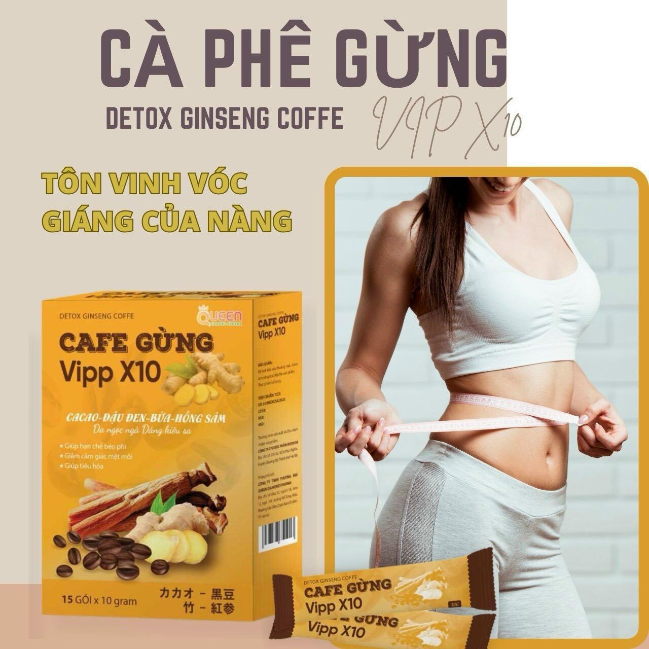 Cafe gừng giảm cân vipp x10 , cà phê gừng giảm cân , giảm béo cấp tốc , an toàn hiệu quả