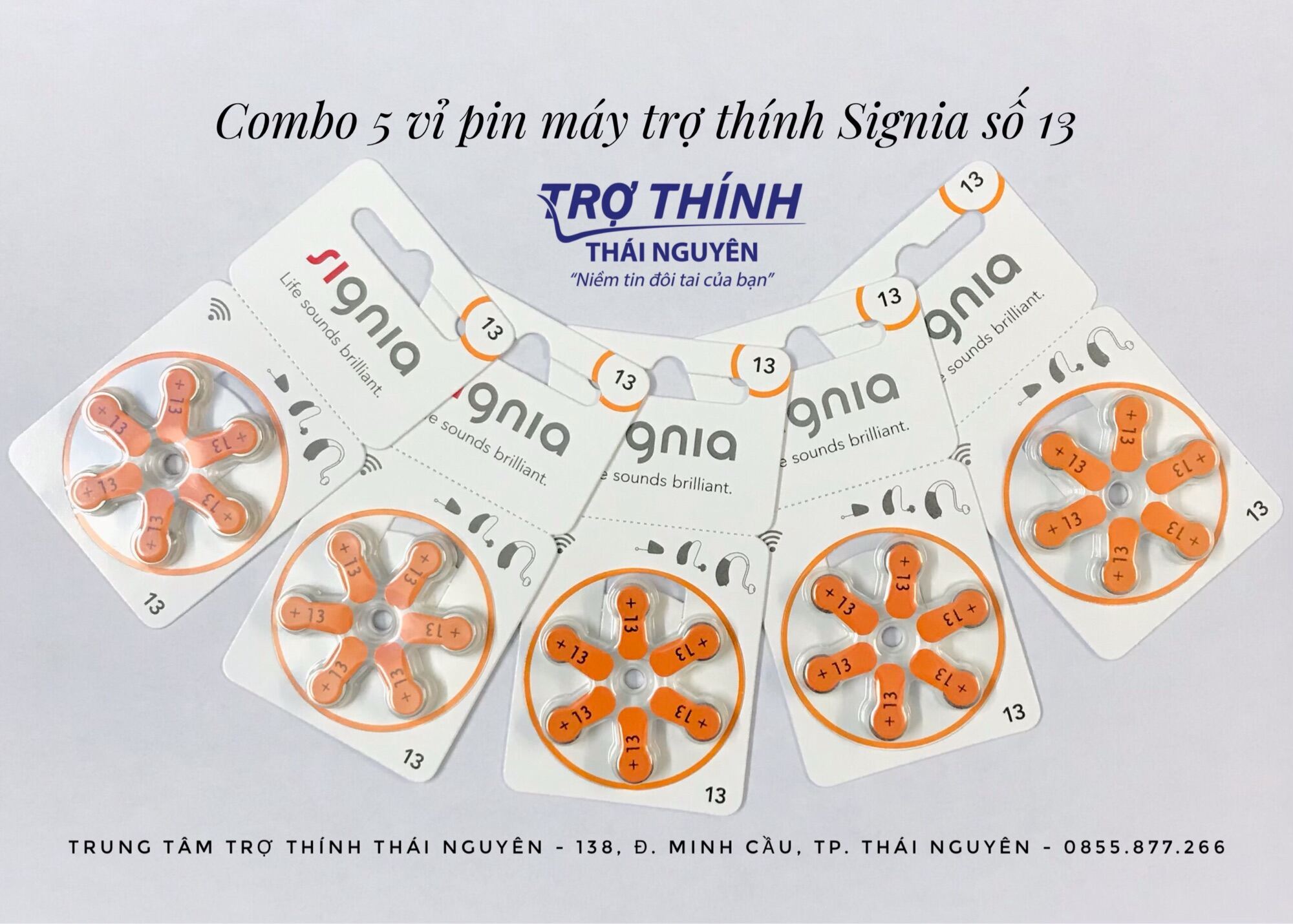 Combo 5 vỉ Pin máy trợ thính Signia số 13