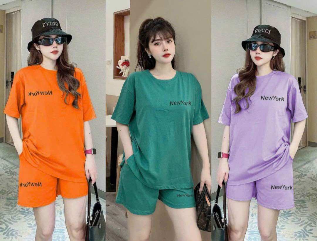 SÉT SHORT COTTON THÊU LO GO CAO CẤP