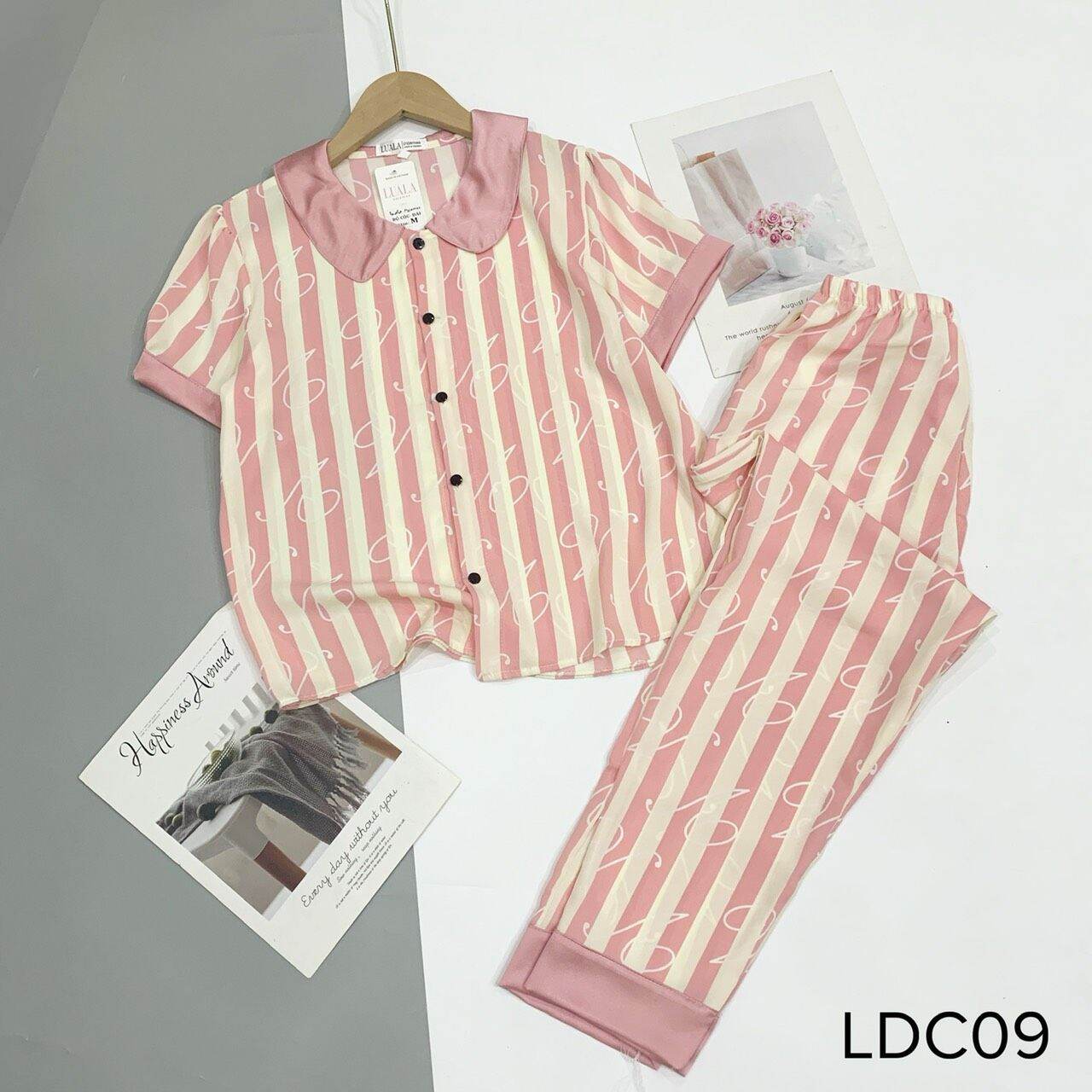 Bộ pijama lụa mango quần dài cao cấp có size