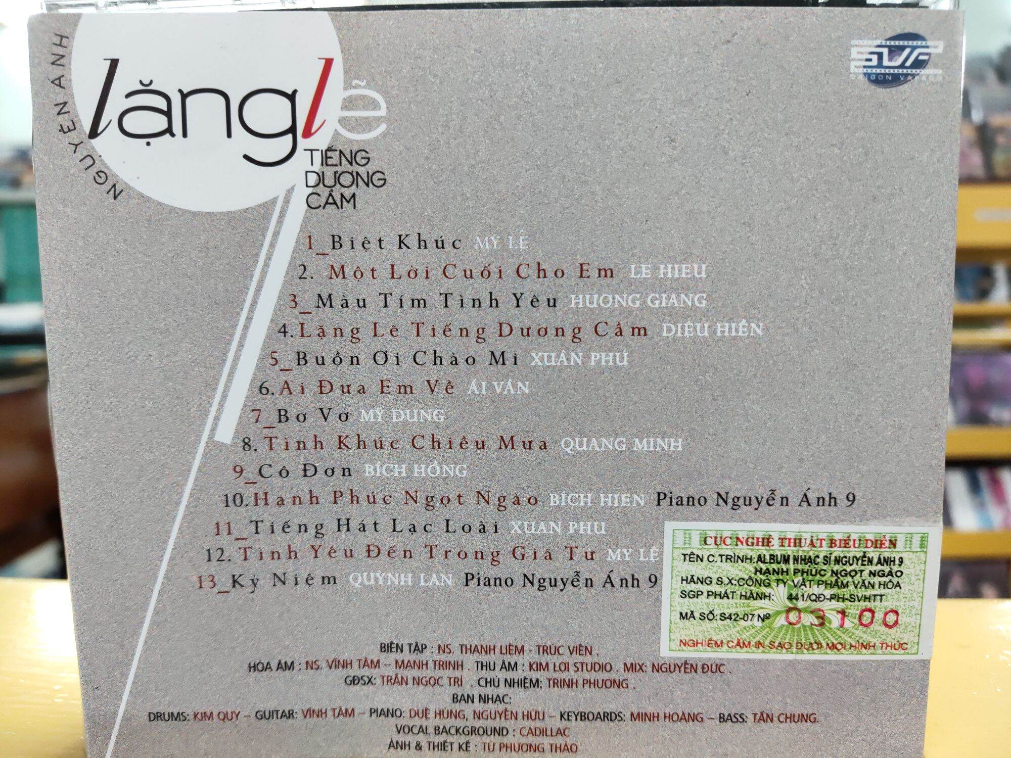 CD LẶNG LẼ TIẾNG DƯƠNG CẦM