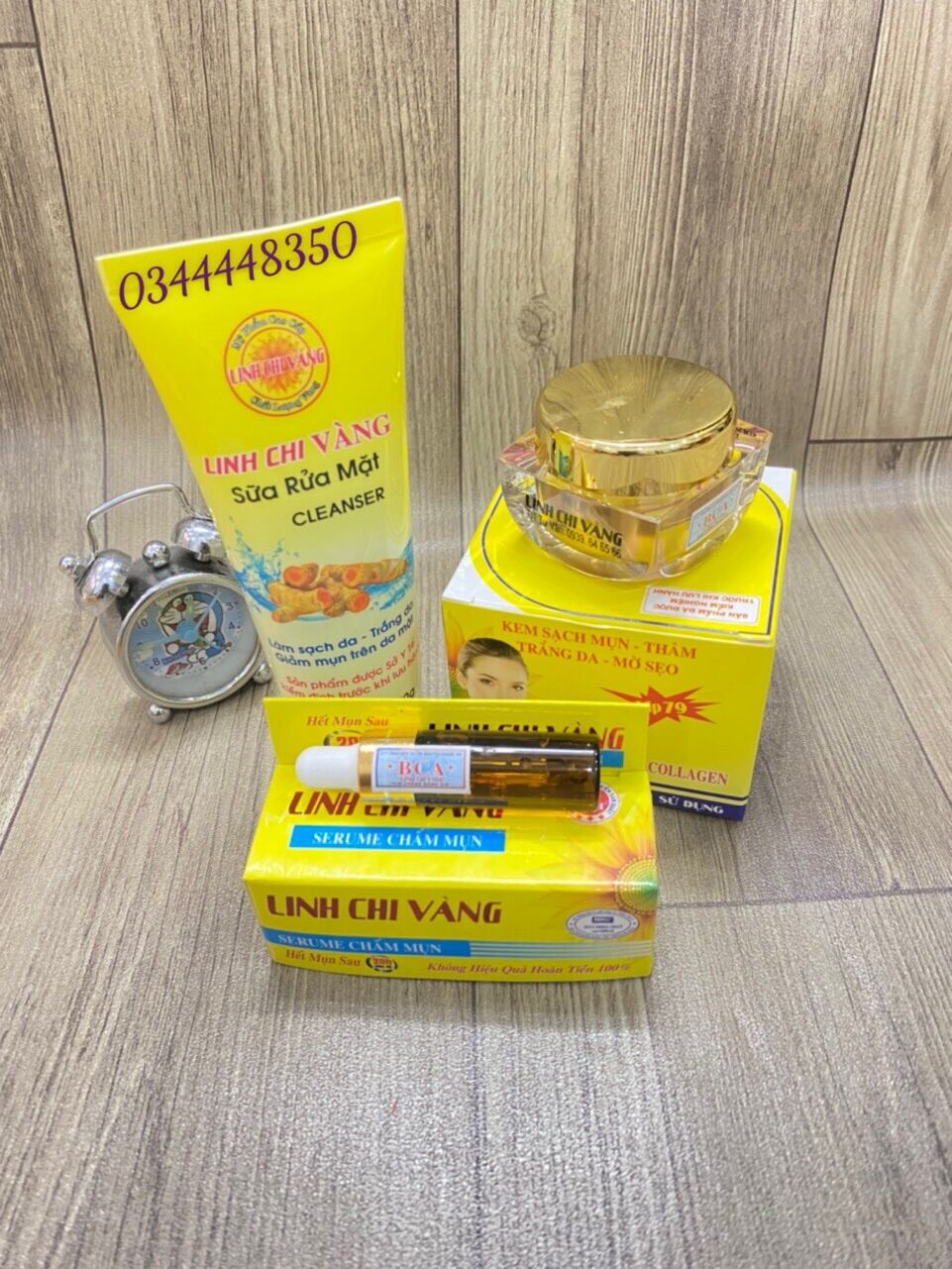 Combo kem sạch mụn linh chi vàng