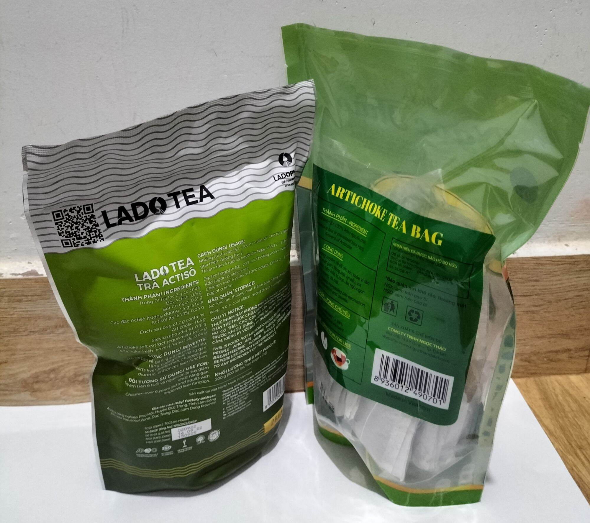(Freeship 15k- 50 k)Trà atisô ladophar, trà bồ công anh ( combo 2 gói)