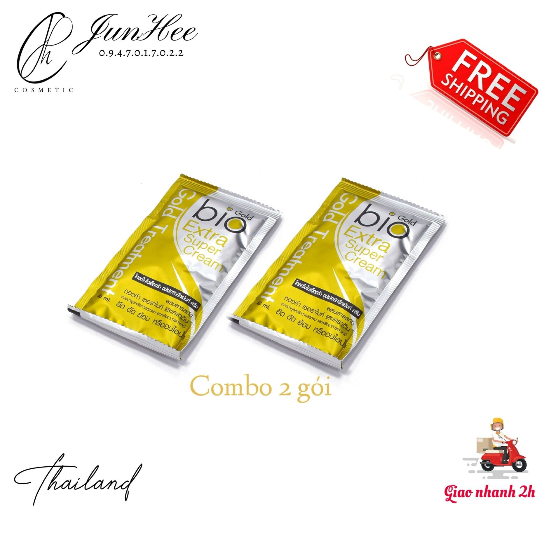 [ JunHee AUTH ] Combo 2 gói Ủ tóc BIO GOLD Extra Super Cream