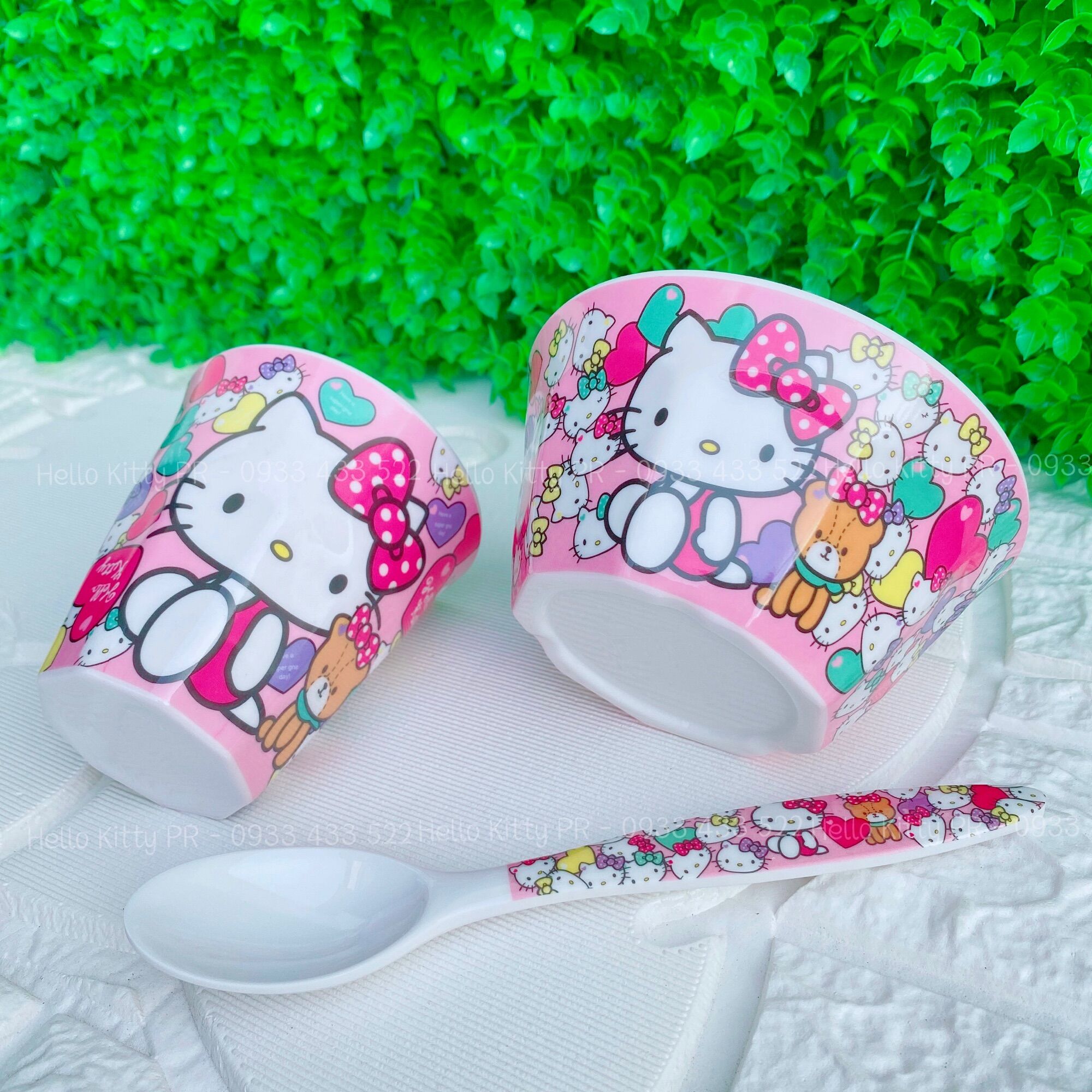 Combo chén ly muỗng Hello Kitty