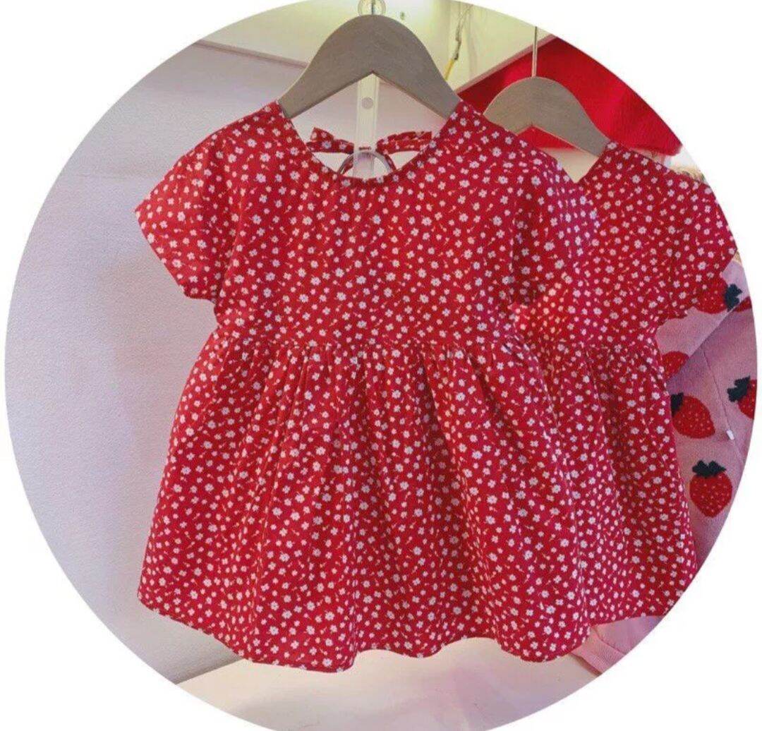 Đầm cotton 100% thô hoa nhí cho bé 18-28kg