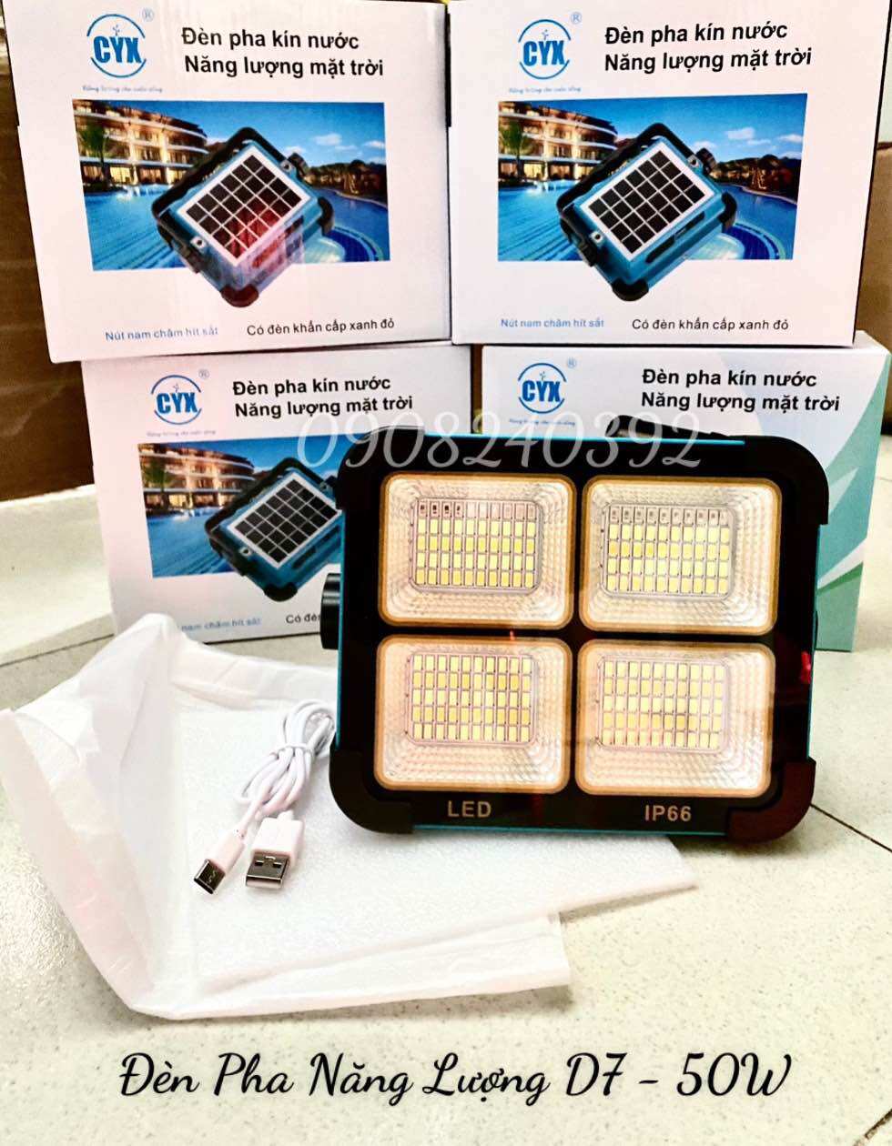 ✨ đèn pha sạc năng lượng mặt trời d7 - 50w