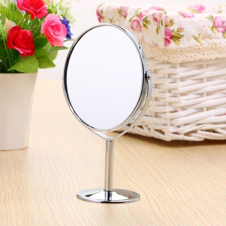 Gương tròn trang điểm 2 mặt gương khung inox 1016.5 cm