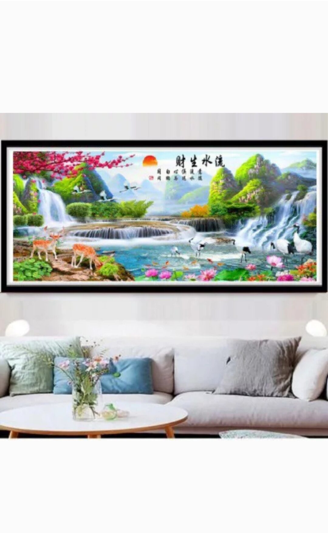 Tranh thêu phong cảnh khổ lớn 237x1m