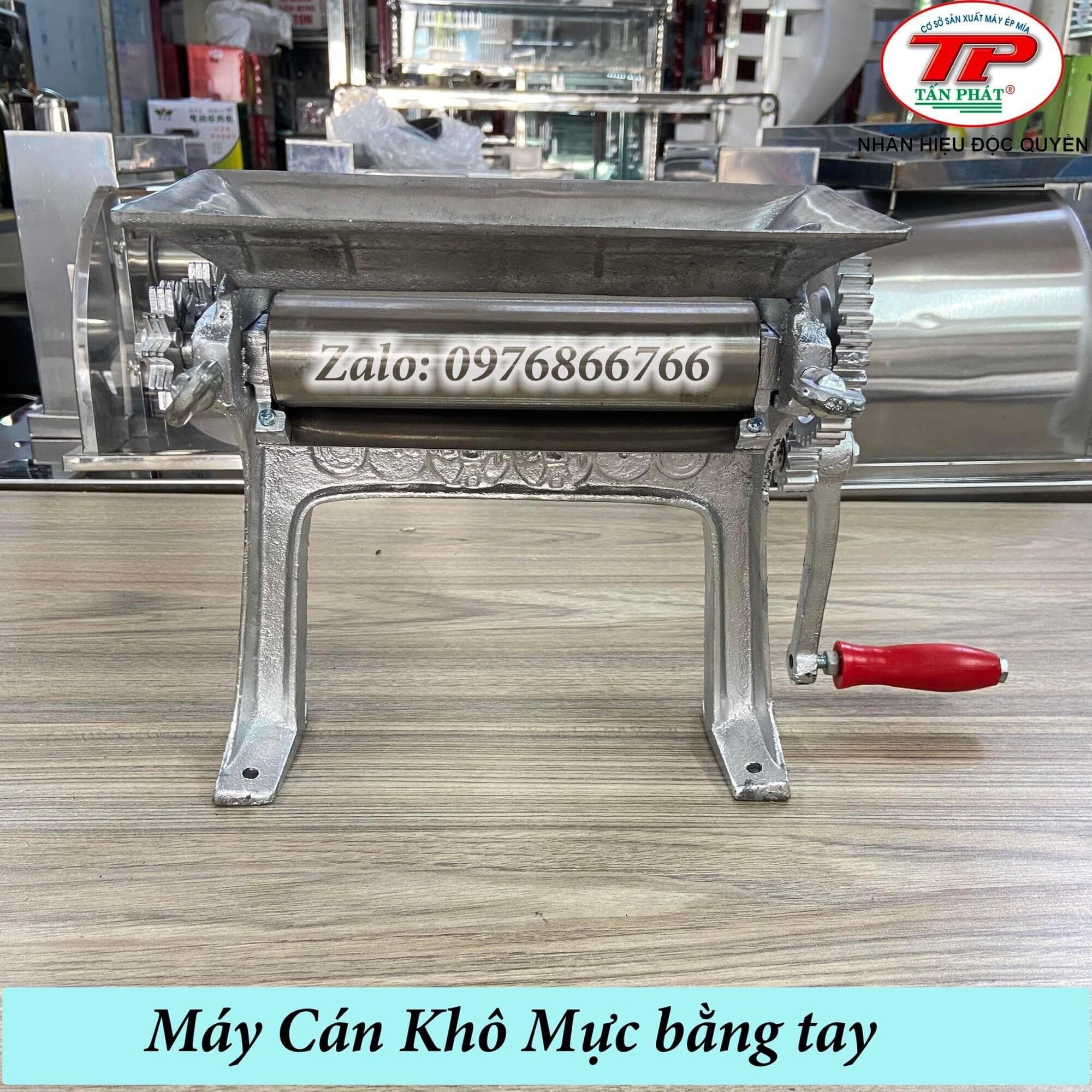 máy cán khô mực - trục dài 200mm