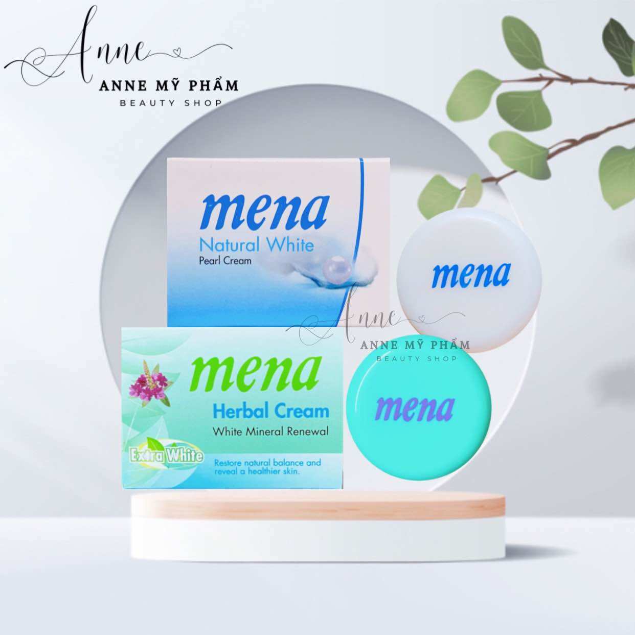 01 Hộp kem trắng da Mena xanh