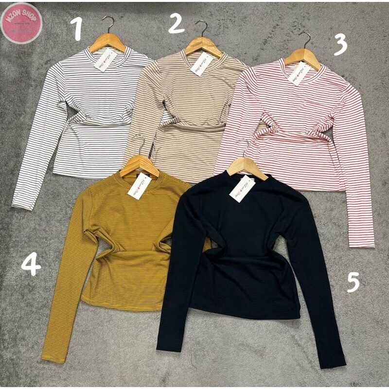 Combo 3 áo thun sọc body thun lụa dáng dài