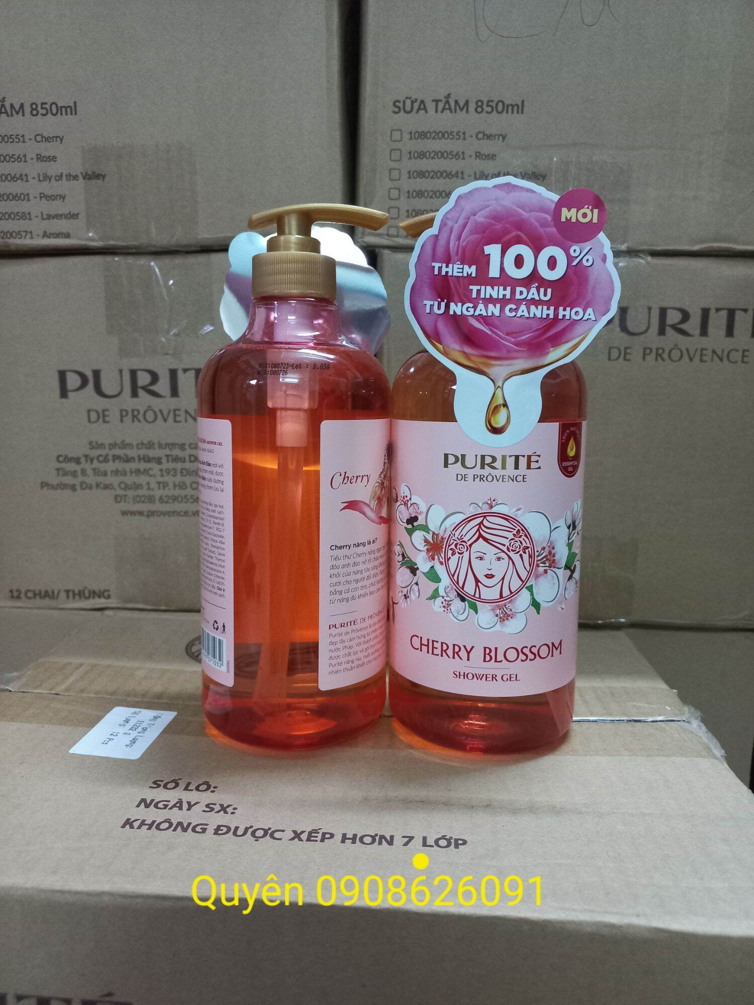 [HCM]Sữa tắm Purite By Provence Cherry Blossom 850ml