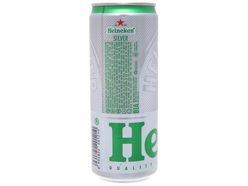 6 lon bia Heineken Silver 330ml