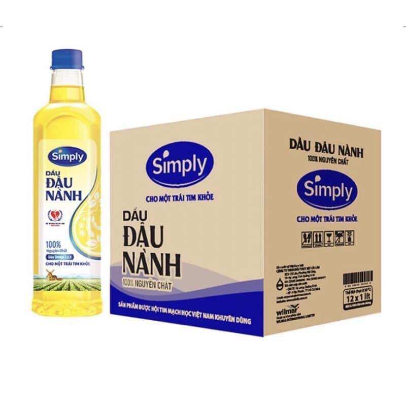 Dầu đậu lành nguyên chất Simply chai 1 lít