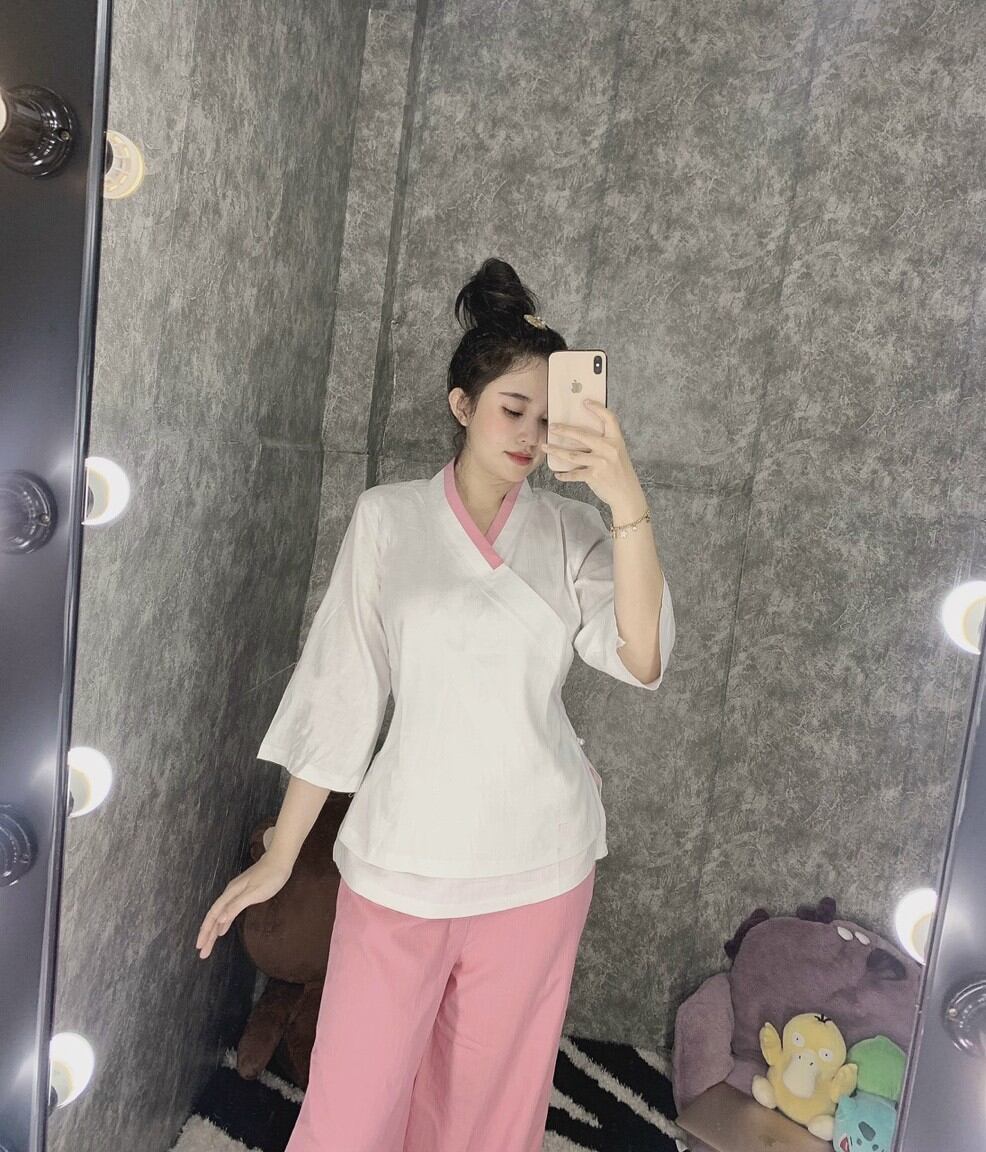 Đồ lam đi chùa nữ vải Linen, đồ phật tử