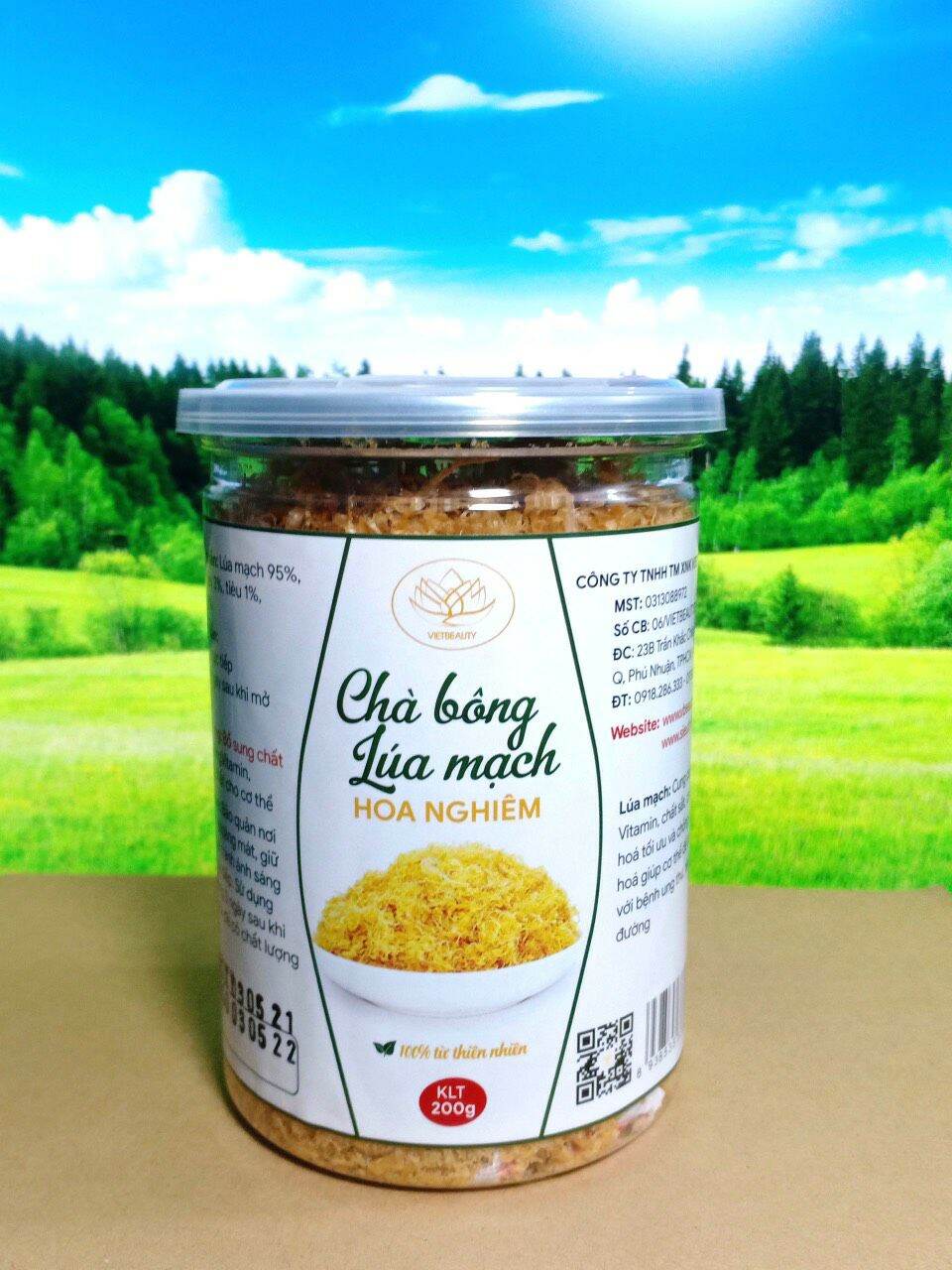 Chà bông Lúa Mạch Chay Hoa Nghiêm 200gr. date mới liên tục