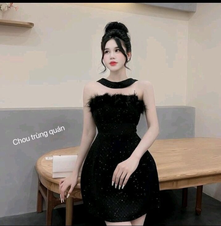 Đầm tiểu thư chất dạ xịn kiểu dáng sang trọng