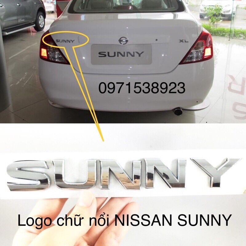 Chữ nổi sunny dán đuôi xe