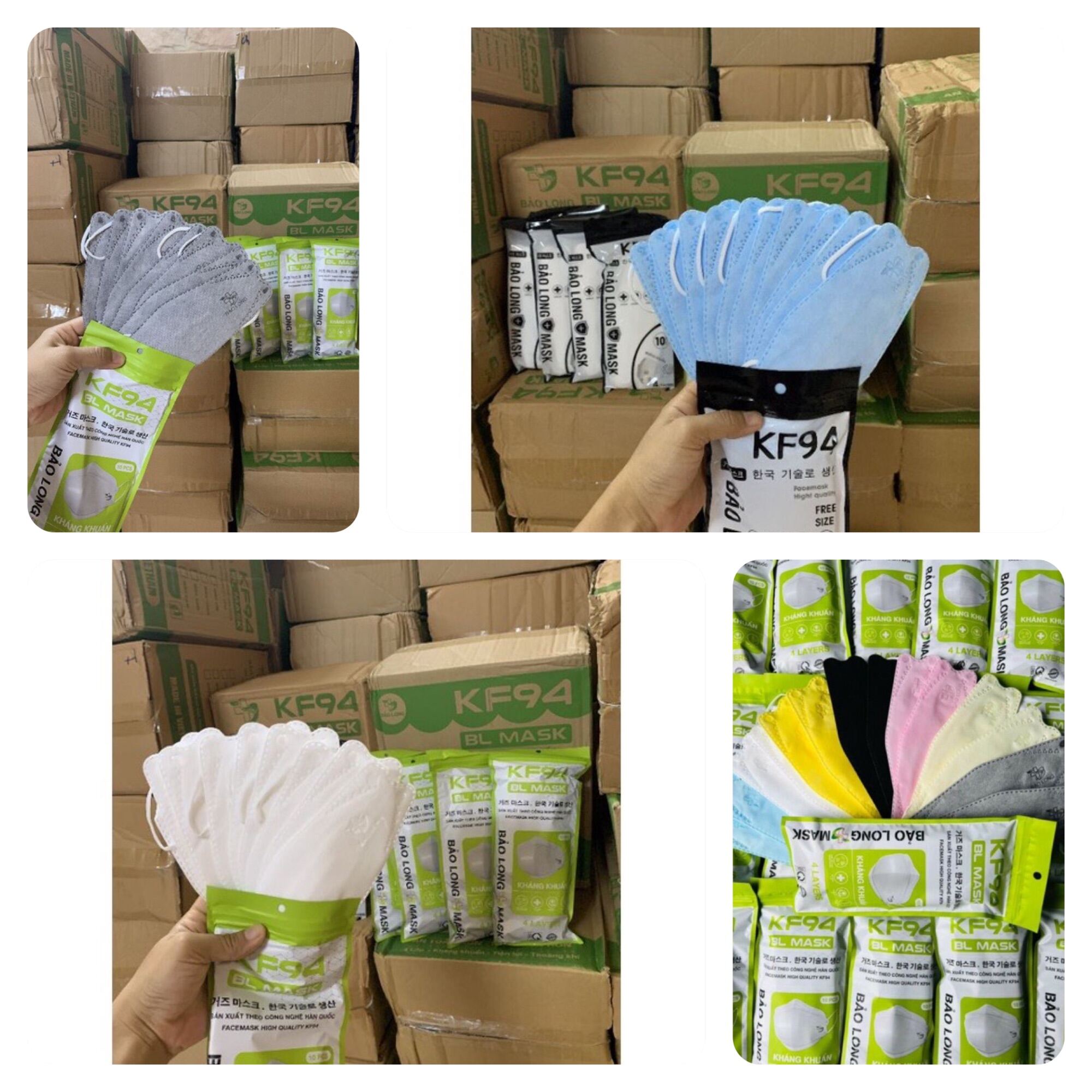 Mua 1 thùng 300c tặng 10c + Giá Sỉ HCM Khẩu trang y tế KF94 Bảo Long chính