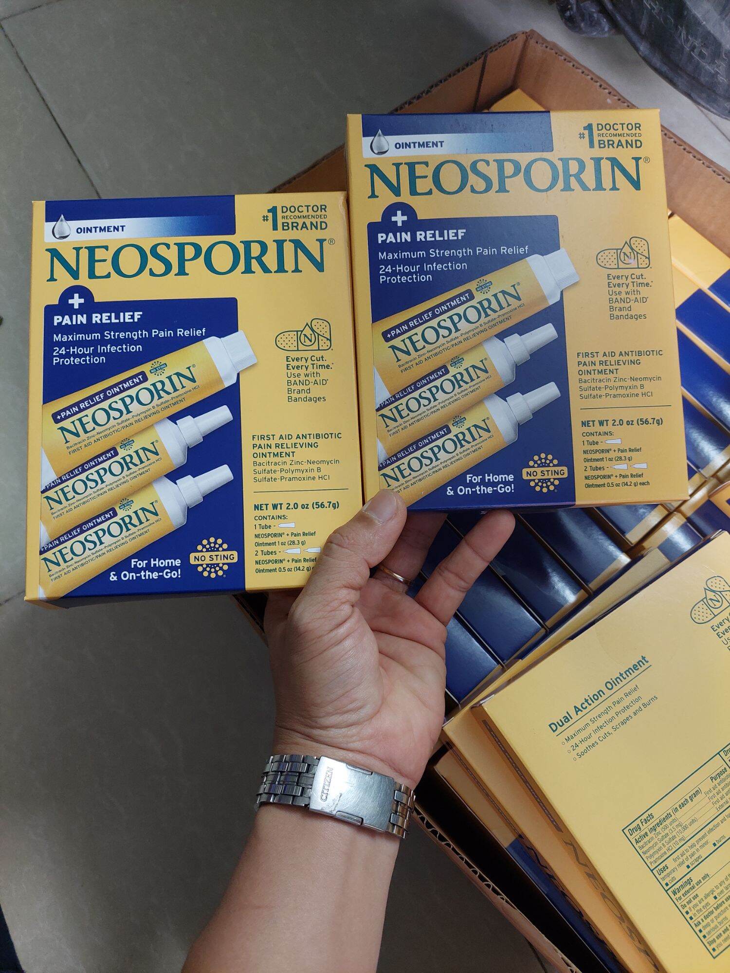 Kem mỡ kháng viêm, liền sẹo Neosporin Original Ointment Set 3