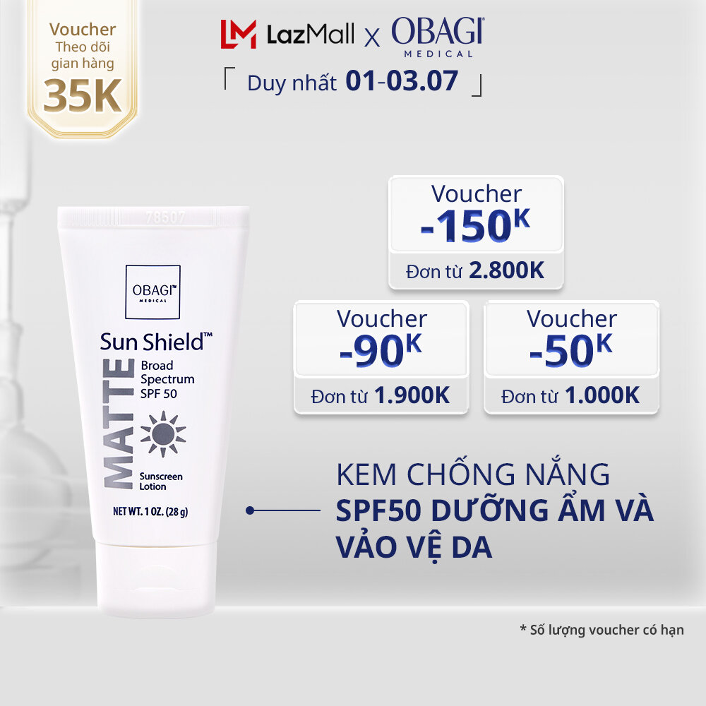 Kem chống nắng phổ rộng obagi sun shield matte broad spectrum spf50 28g