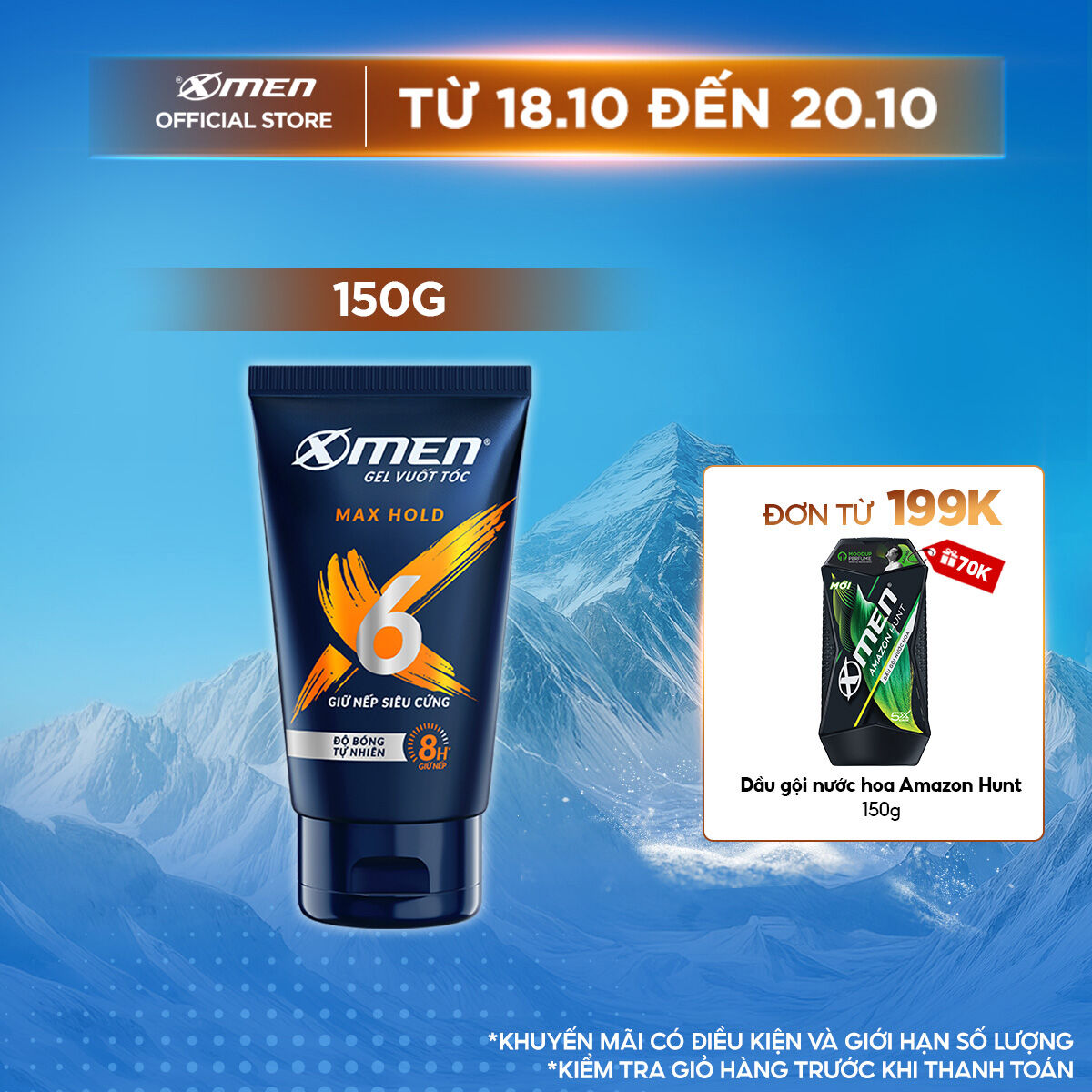 Gel vuốt tóc X-men Siêu cứng tóc 150g