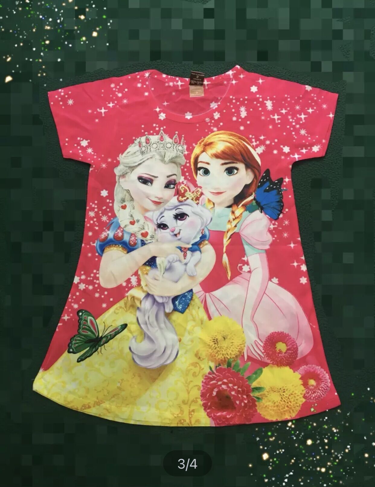 (HCM) ĐẦM THUN 3D ELSA CHO BÉ GÁI 18-30KG(ib shop để báo size)
