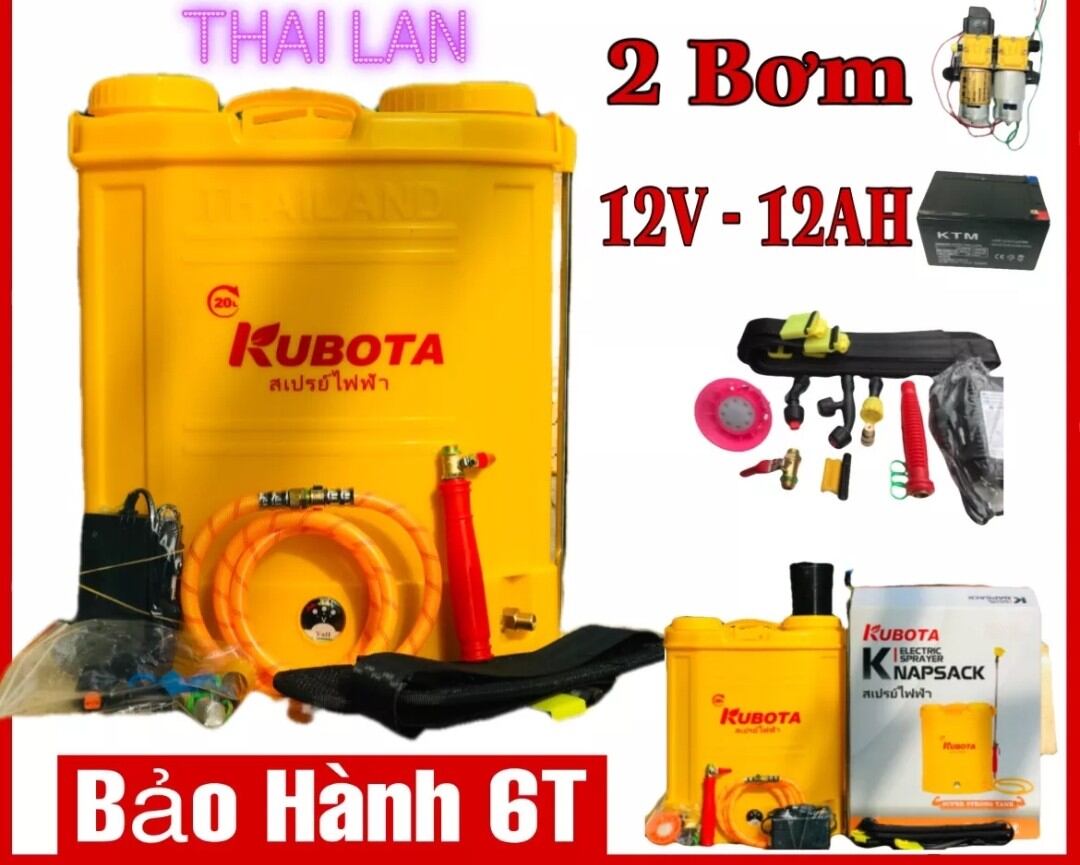 Bình phun thuốc trừ sâu bằng điện Kubota 20lit 2 bơm.