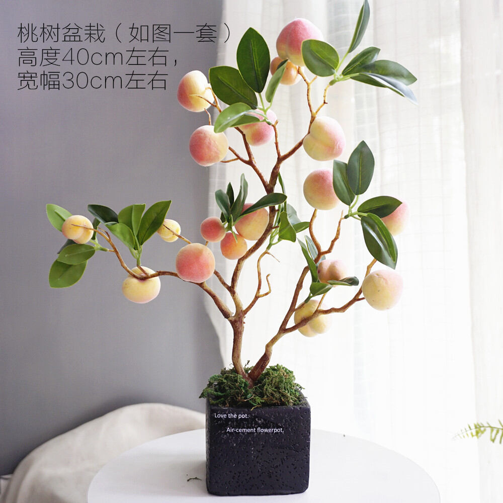 Sản phẩm mới đồ trang trí nội thất cho phòng khách, chậu hoa quả giả, cây đào, cây đào