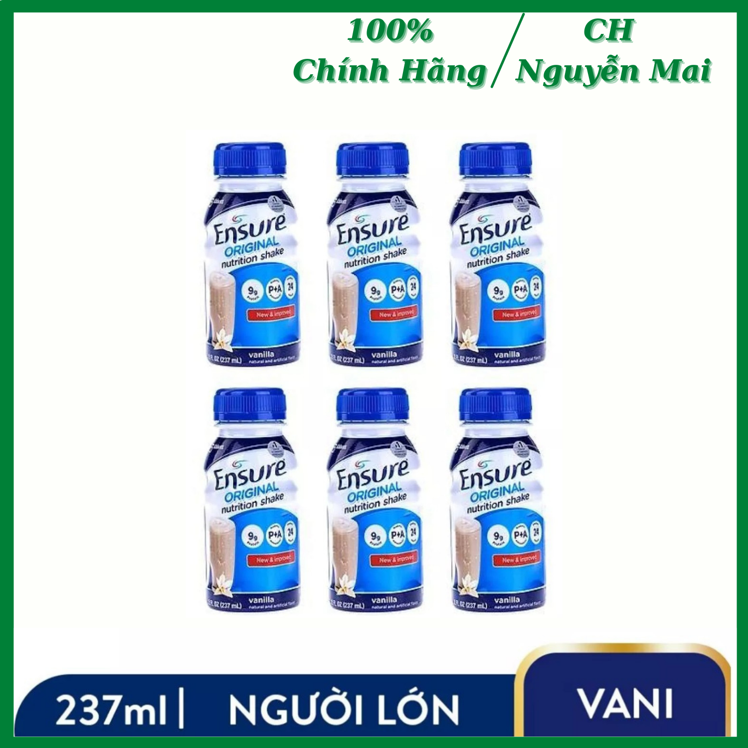 Lốc 6 Chai Sữa Nước Ensure Vanilla 237ml - Date Mới