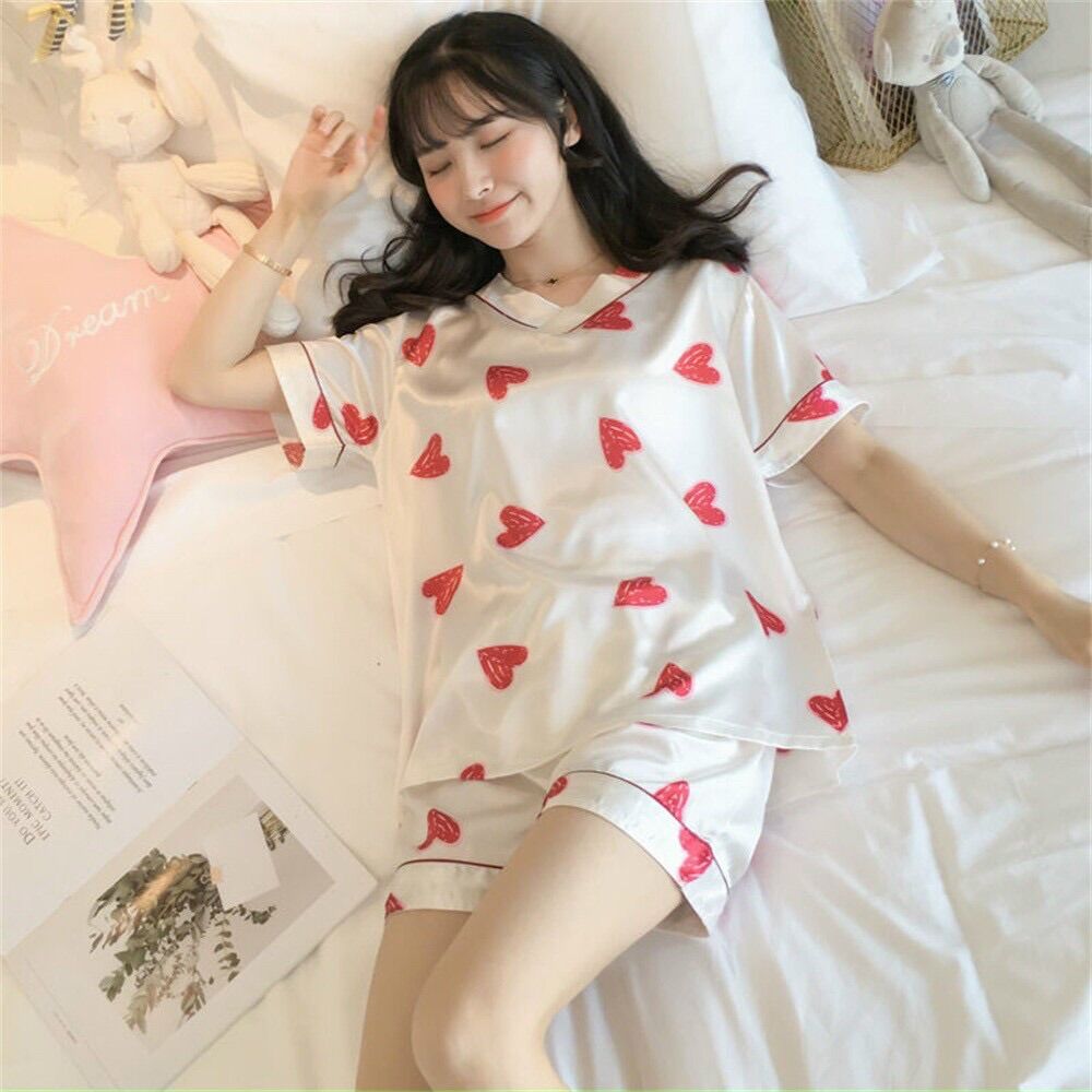Bộ ngủ lụa mặc nhà tay ngắn quần đùi