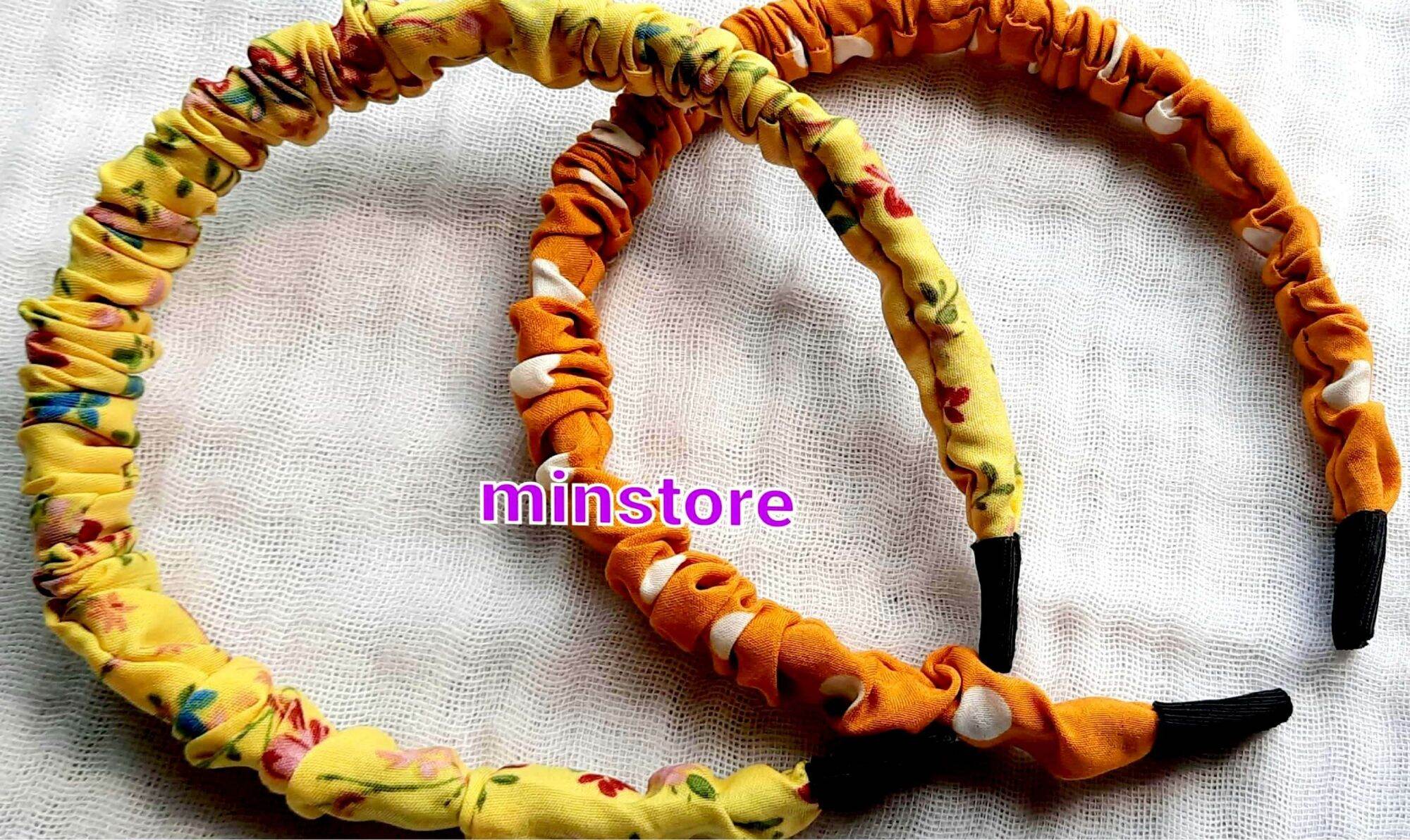 Băng đô cài tóc vải dún dễ thương