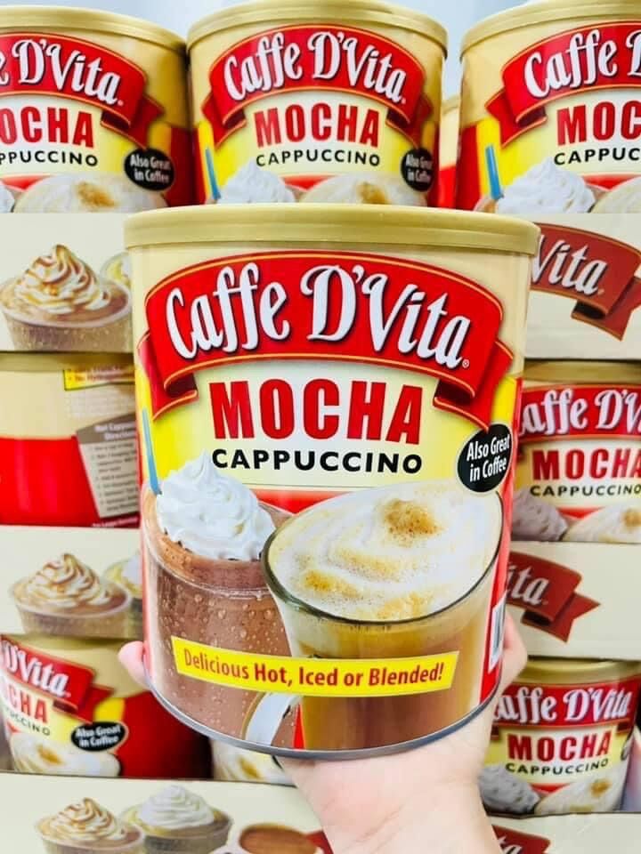 Bột cà phê hoà tan Caffe D’vita mocha Cappuccino của Mỹ Date 6/24