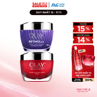 Combo Kem Dưỡng Ban Đêm OLAY REGENERIST Căng Mướt, Sáng Khỏe & Phục Hồi Dấu Hiệu Lão Hóa Hũ 50G + Kem Dưỡng Ban Đêm OLAY RETINOL24 Giúp Giữ Nét Tươi Trẻ Cho Da & Mờ Nếp Nhăn Hũ 50G