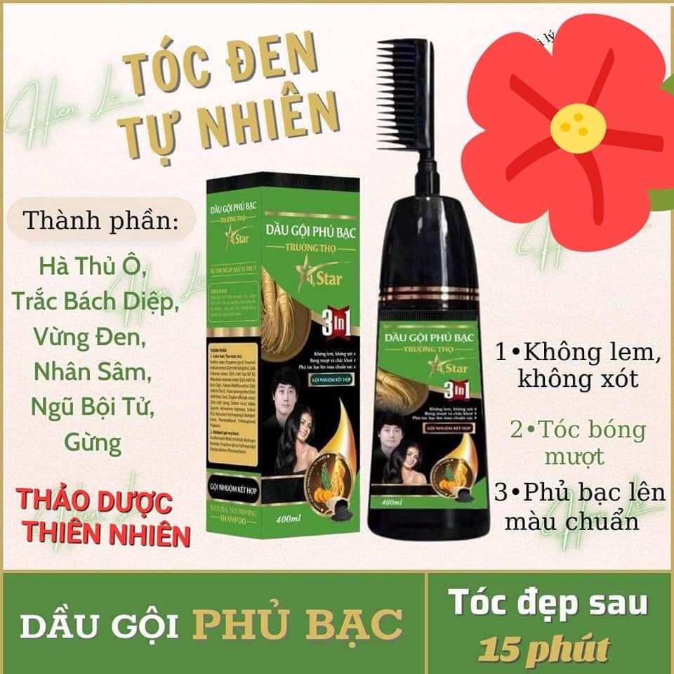 DẦU GỘI PHỦ BẠC NÂU TÓC, ĐEN TÓC CHAI 450ML