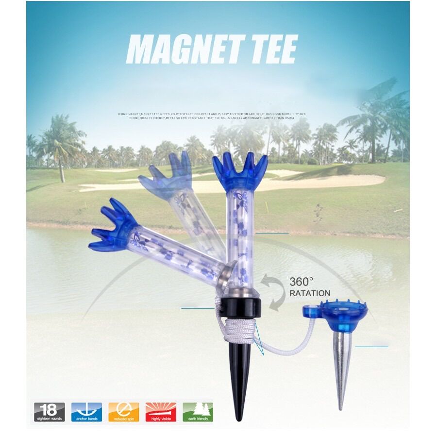 Tee dây Golf - Tee đôi có nam châm trụ - Trụ đỡ bóng Golf