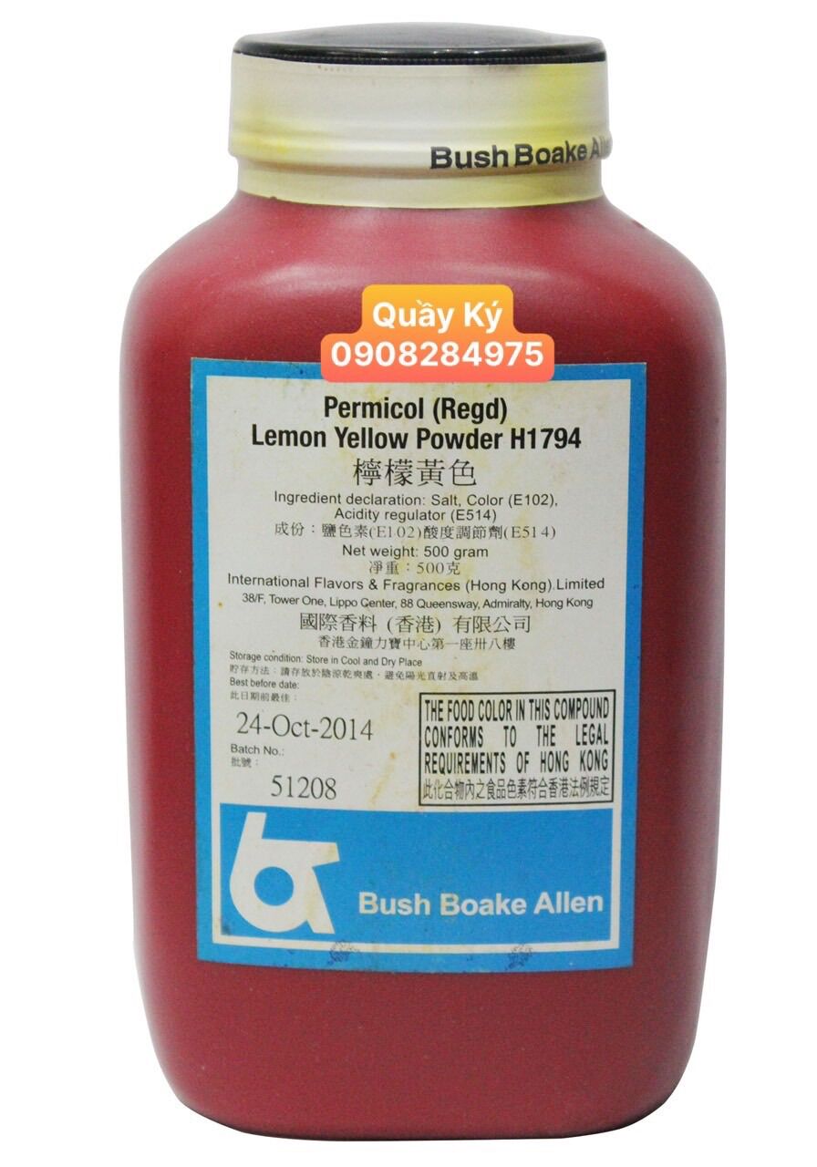 Bột Màu 500gr - Hong Kong/ Permicol Lemon Yellow Powder