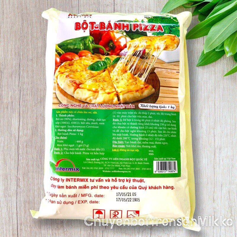 [Bột Trộn Sẵn Mikko] Bột Bánh Pizza 1Kg.Vị Béo.Hơi Dai.Đặc Trưng Pizza Ý-An Toàn Chất Lượng
