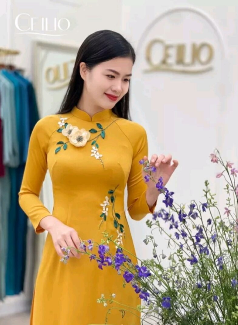 siêu phẩm Áo Dài lụa mỹ kết hoa