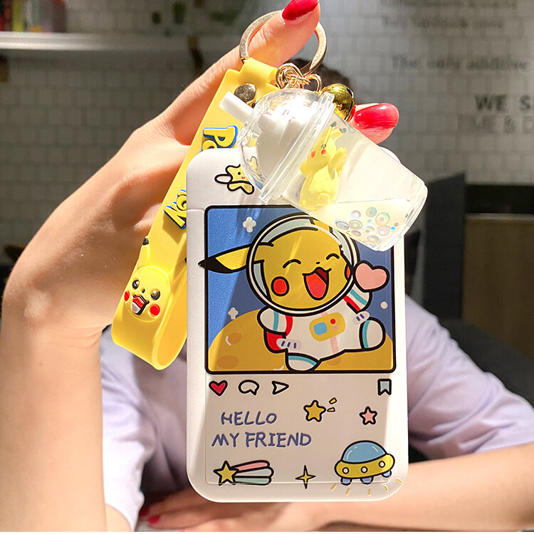 Bao Đựng Thẻ Pikachu Bao Đựng Giấy Tờ Danh Tính Thẻ Ăn Học Sinh Tiểu Học Thẻ Nước Học Đường Tàu Điện Ngầm Kiểm Soát Truy Cập Dây Đeo Chìa Khóa Hoạt Hình