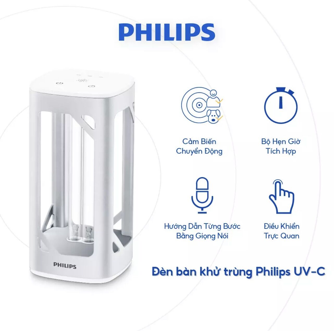 Đèn bàn khử trùng philips uvc. đèn bàn duyệt khuẩn 18w philips. hàng chính hãng philips.