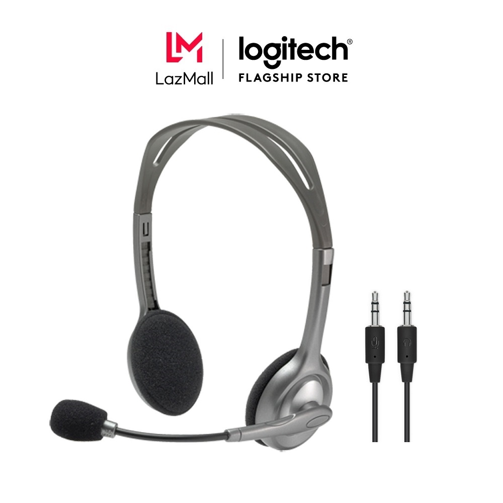 Tai nghe chụp tai Logitech H110 - 2 jack 3.5mm Mic khử giảm tiếng ồn trọng lượng nhẹ âm thanh nổi