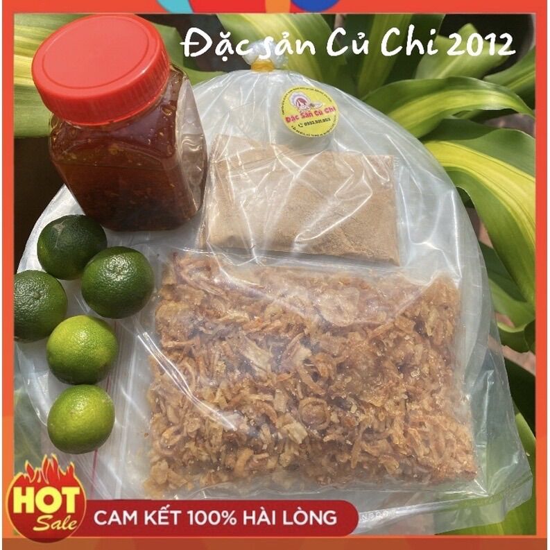 300gram Bánh tráng phơi loại 1 + Sate + muối + hành phi