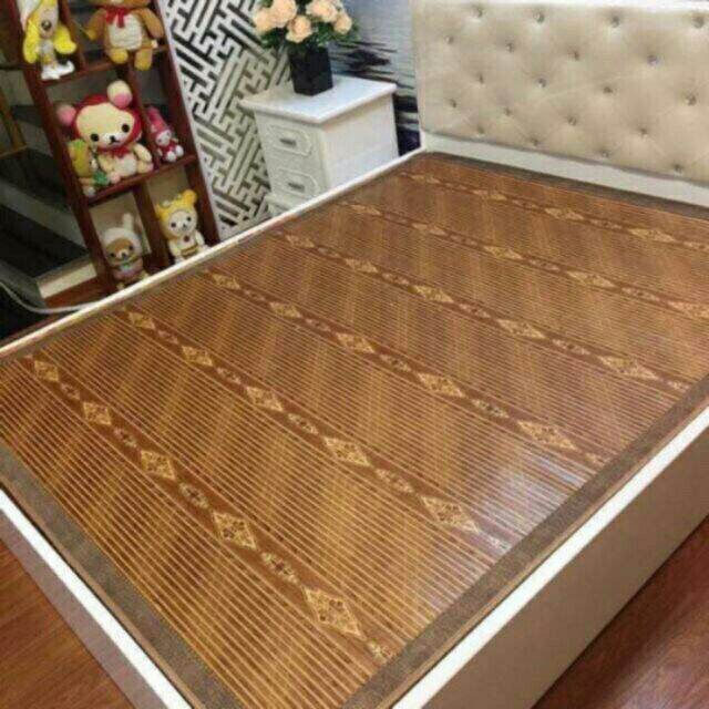Chiếu trúc lụa vân gỗ hàng đẹp kích thước 1m5/1m9