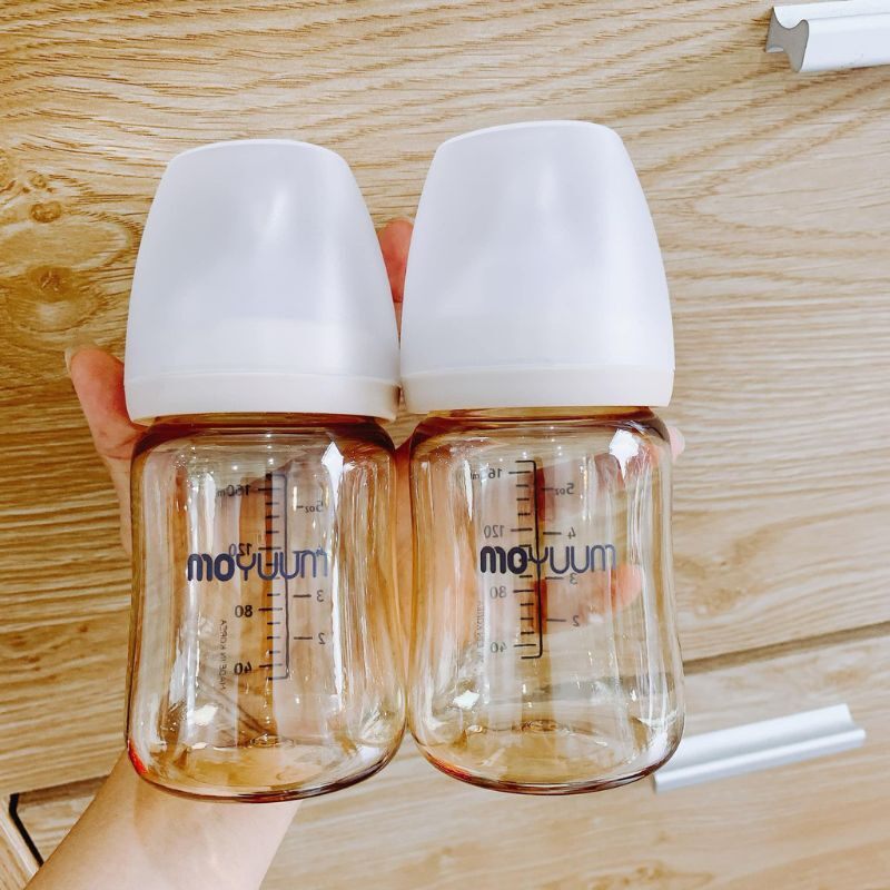 Bình sữa moyuum Hàn Quốc, chất liệu PPSU an toàn, núm ti mềm mại như ti mẹ, 2 size 170ml/270ml