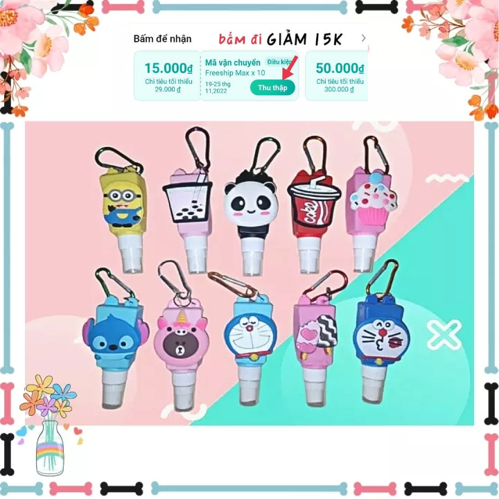 Bình Xịt Mini Có Móc Khoá Hoạt Hình Dễ Thương 30ml
